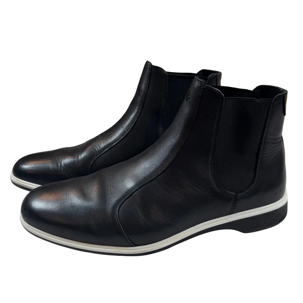 Amberjack The Chelsea Boot Black Onyx‎ Full Grain Leather Mens Sz 11 EUC